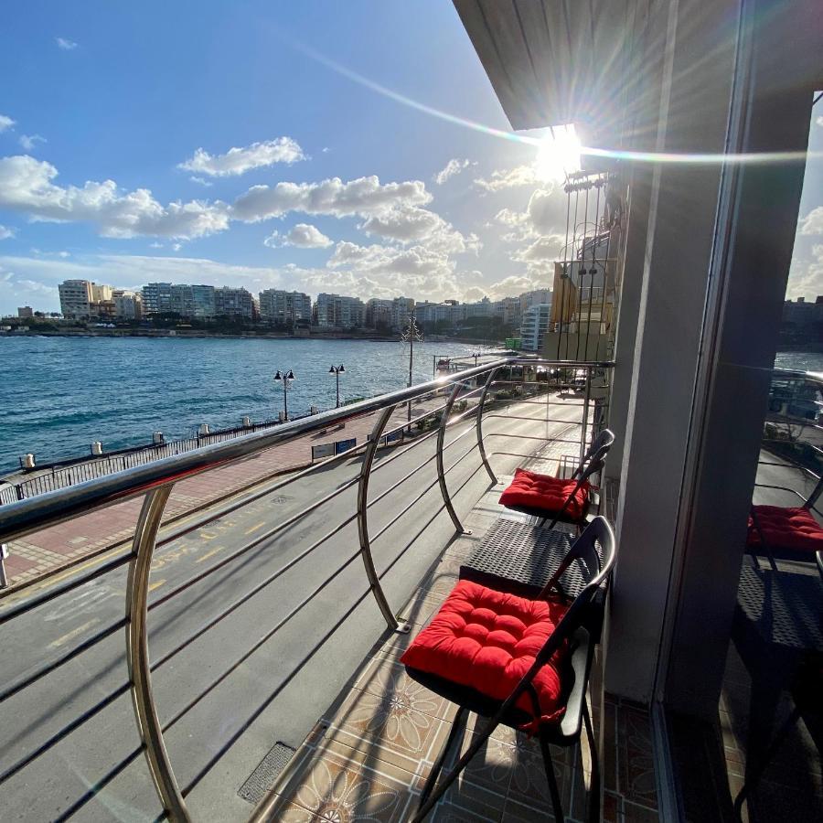 F2 - Lovely Two Bedrooms Flat Sea View, St Julians San Ġiljan Buitenkant foto